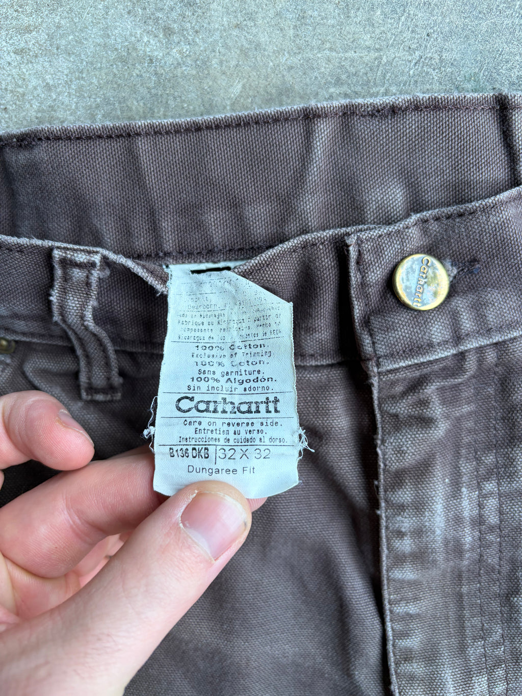Heavily Distressed Brown Carhartt Double Knees 32x32