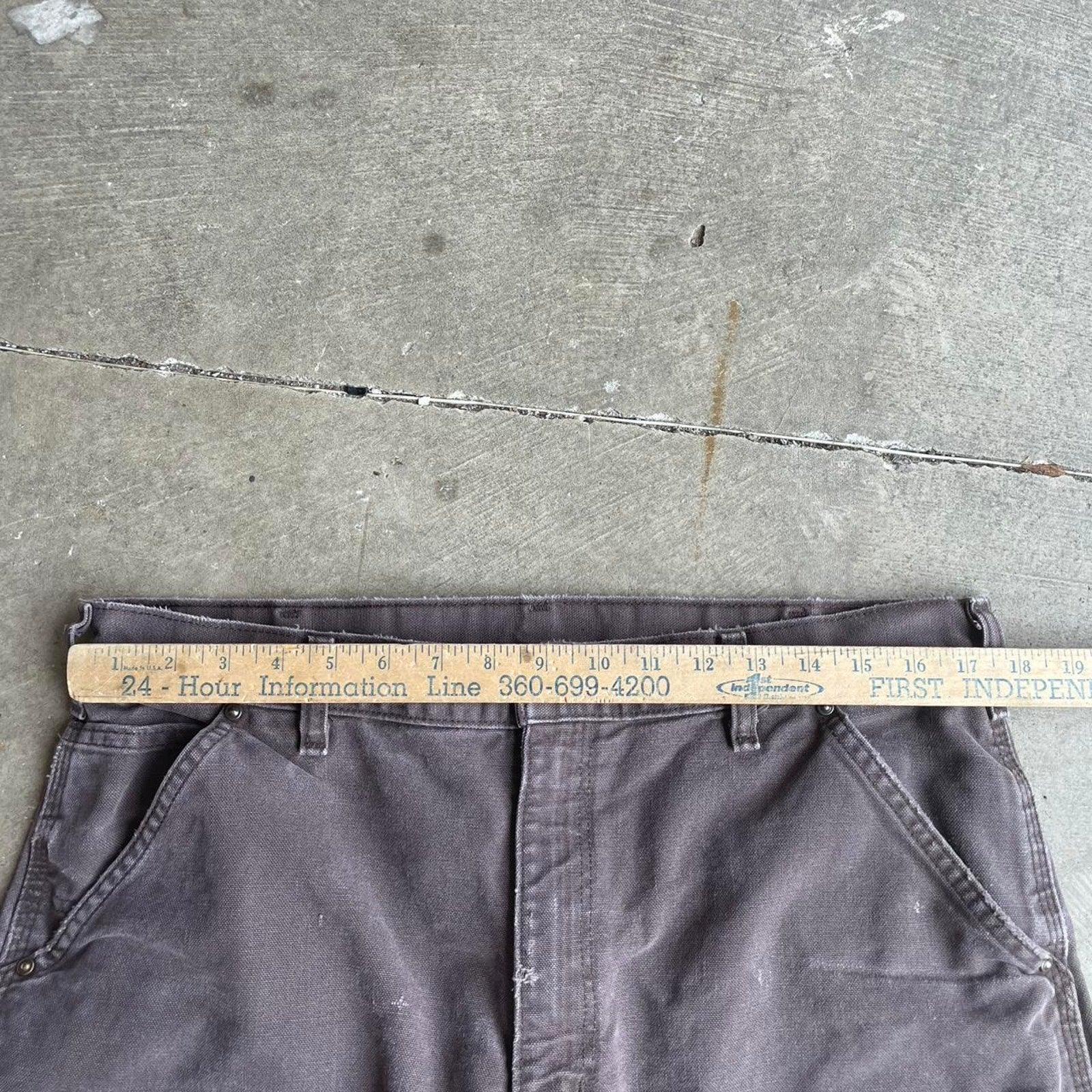 Brown Carhartt Double Knees  36x30 (Raw Hemmed)