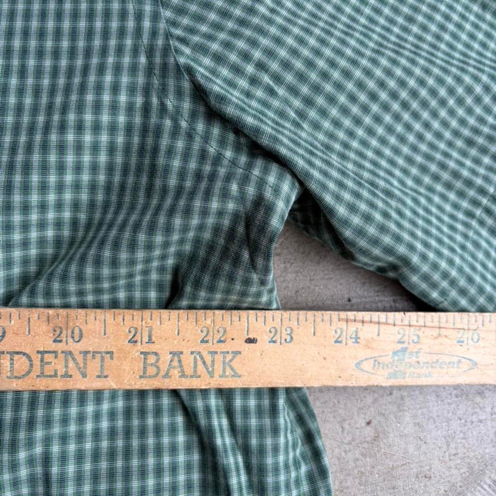 Green plaid cropped boxy button up shirt