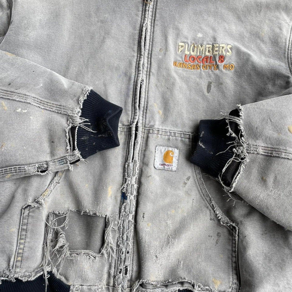 Carhartt Hooded Jacket Super Faded and Distressed - Fits like M