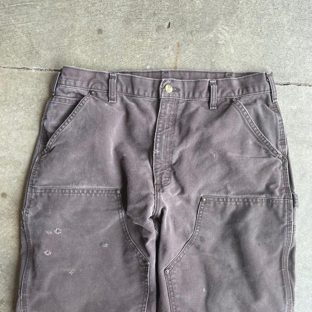 Brown Carhartt Double Knees  36x30 (Raw Hemmed)