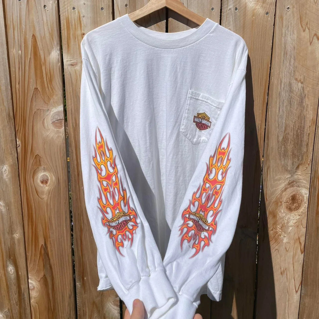 Harley Davidson Flame Sleeve Hits - Size XL