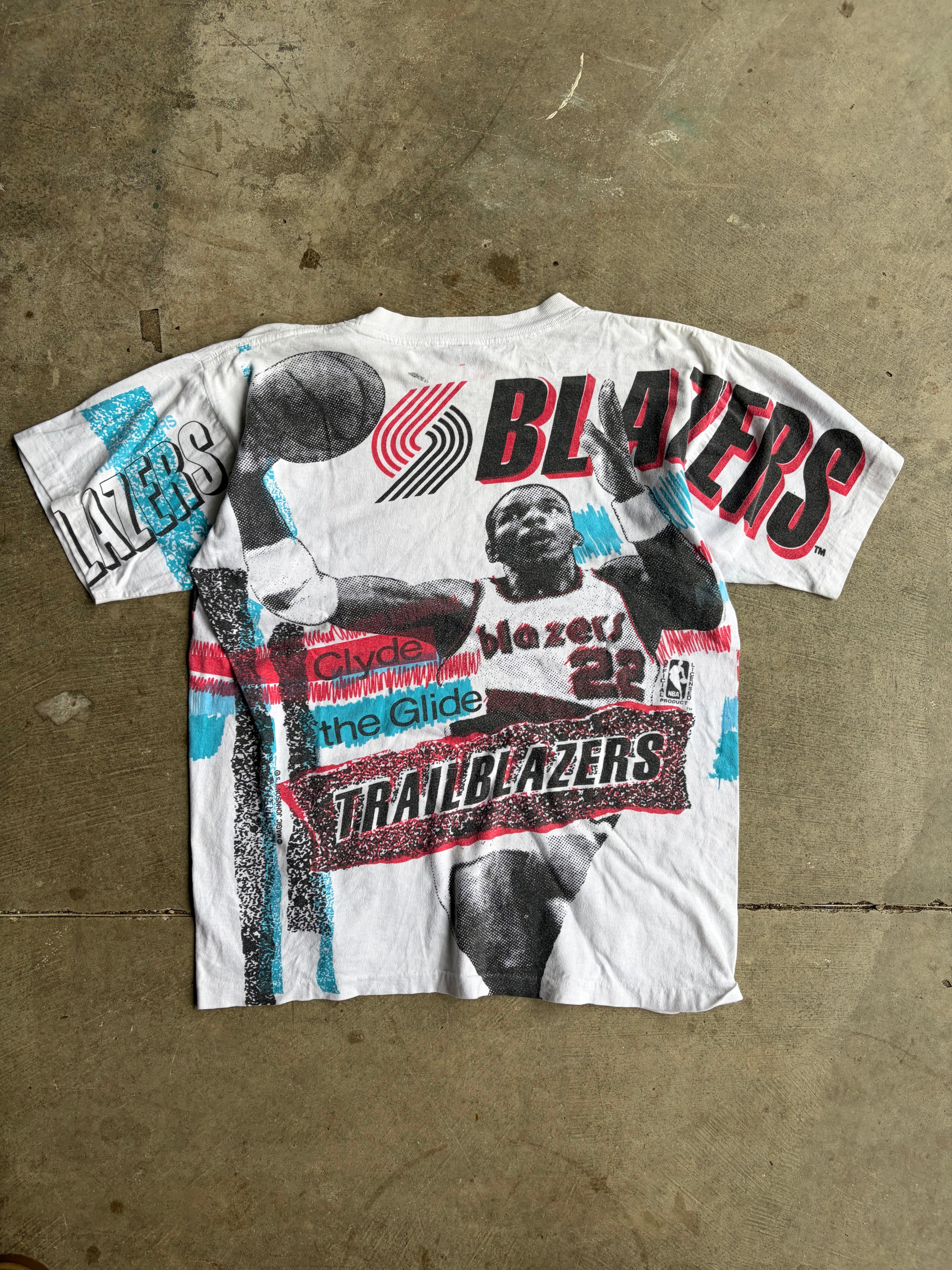 90s Portland Trailblazers Magic Johnson T’s AOP
