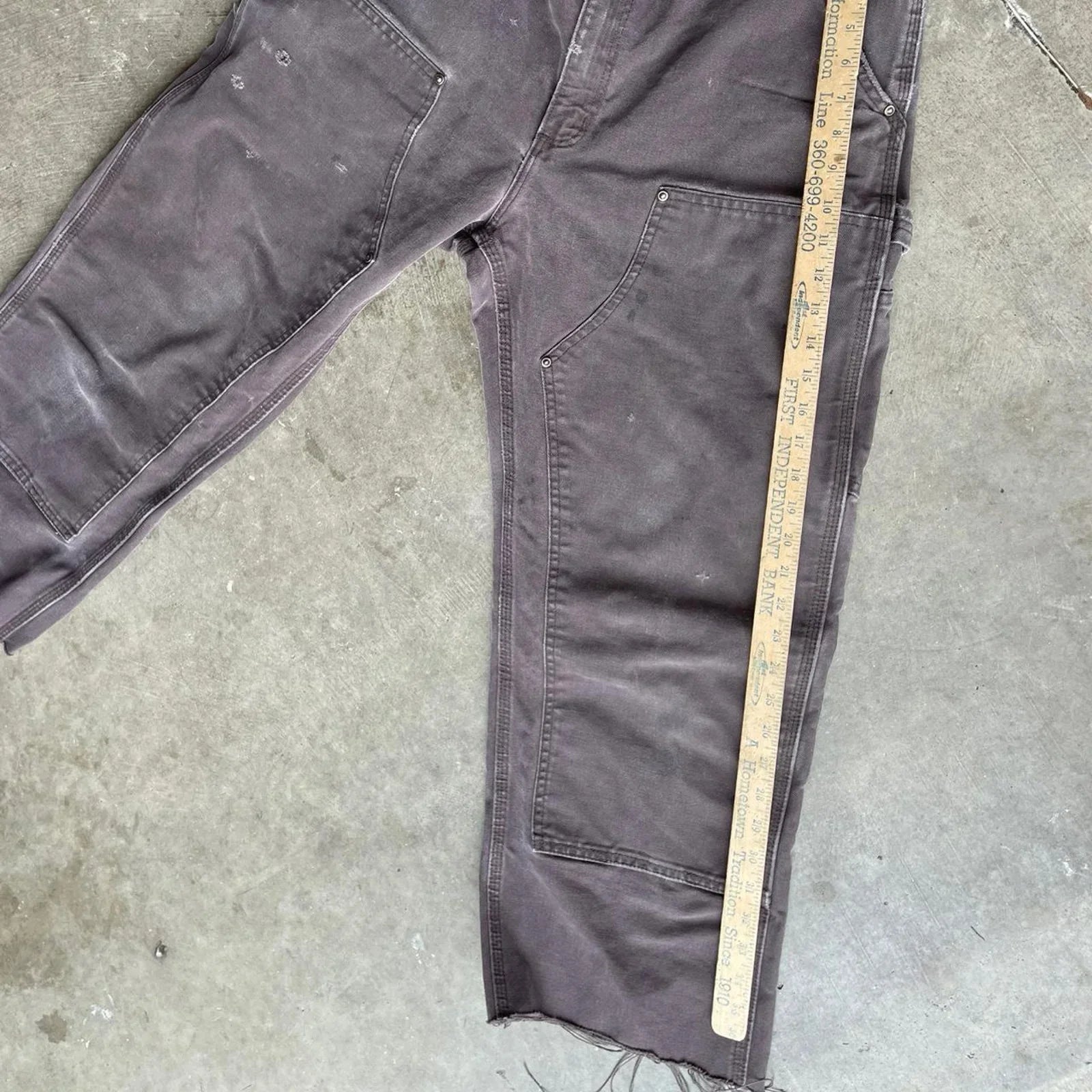 Brown Carhartt Double Knees  36x30 (Raw Hemmed)
