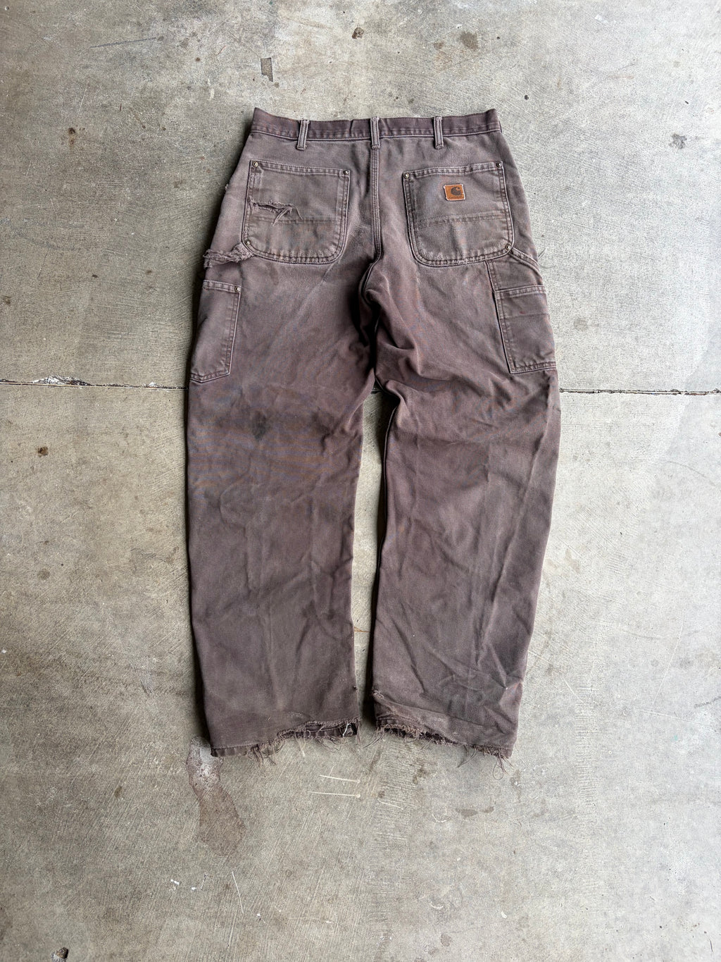 Heavily Distressed Brown Carhartt Double Knees 32x32