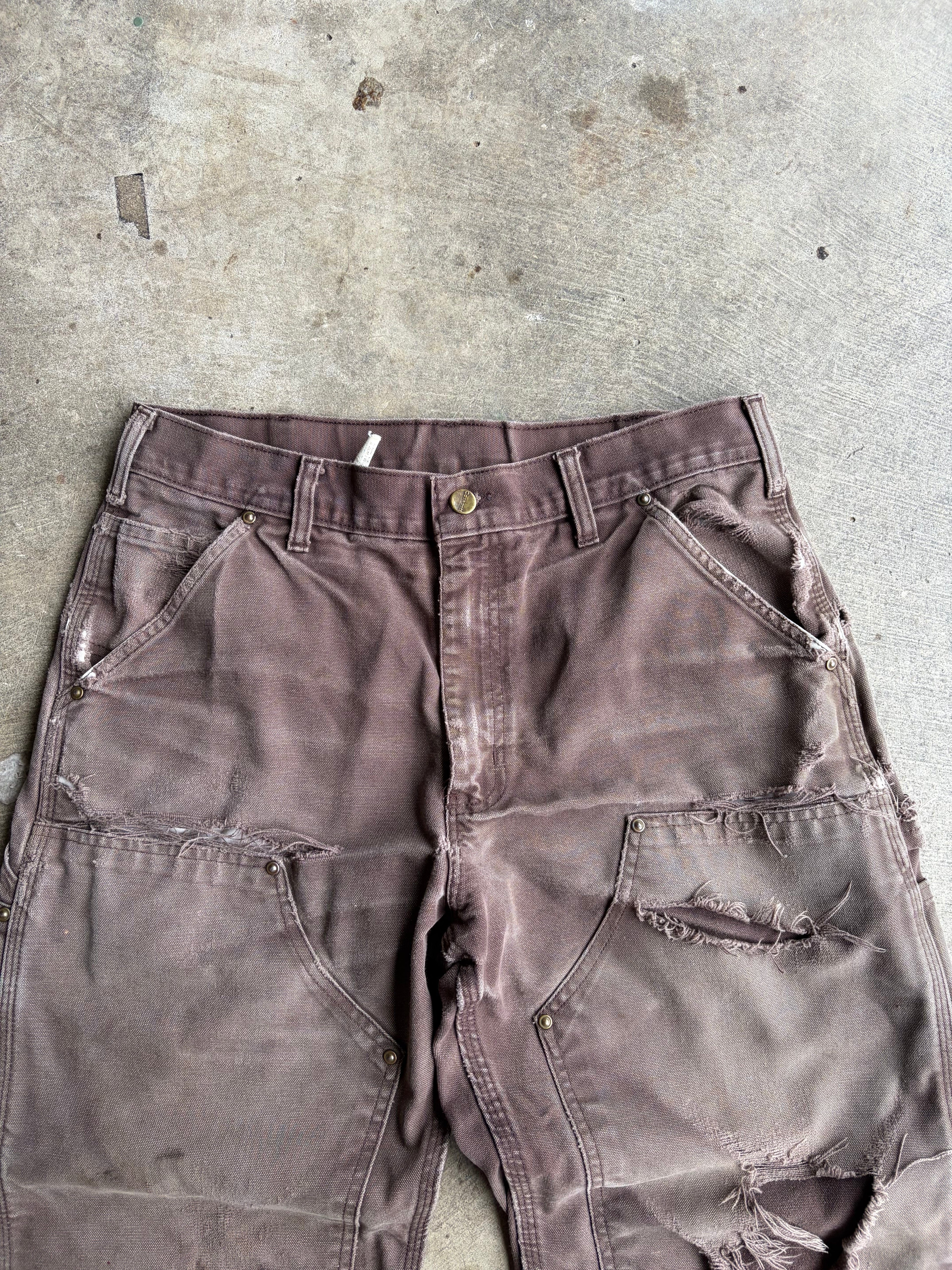 Heavily Distressed Brown Carhartt Double Knees 32x32