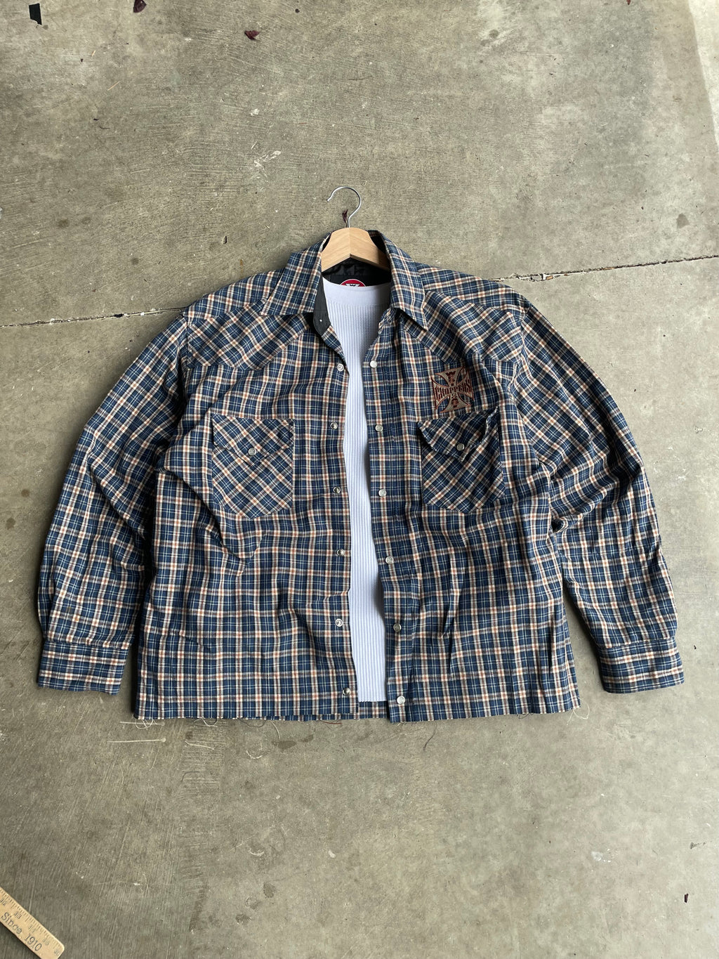West Coast Choppers Boxy Cropped Flannel Size M