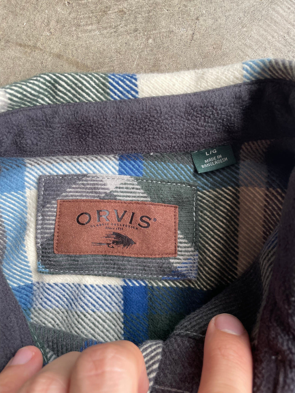 Green Plaid Orvis Thick Flannel Size XL