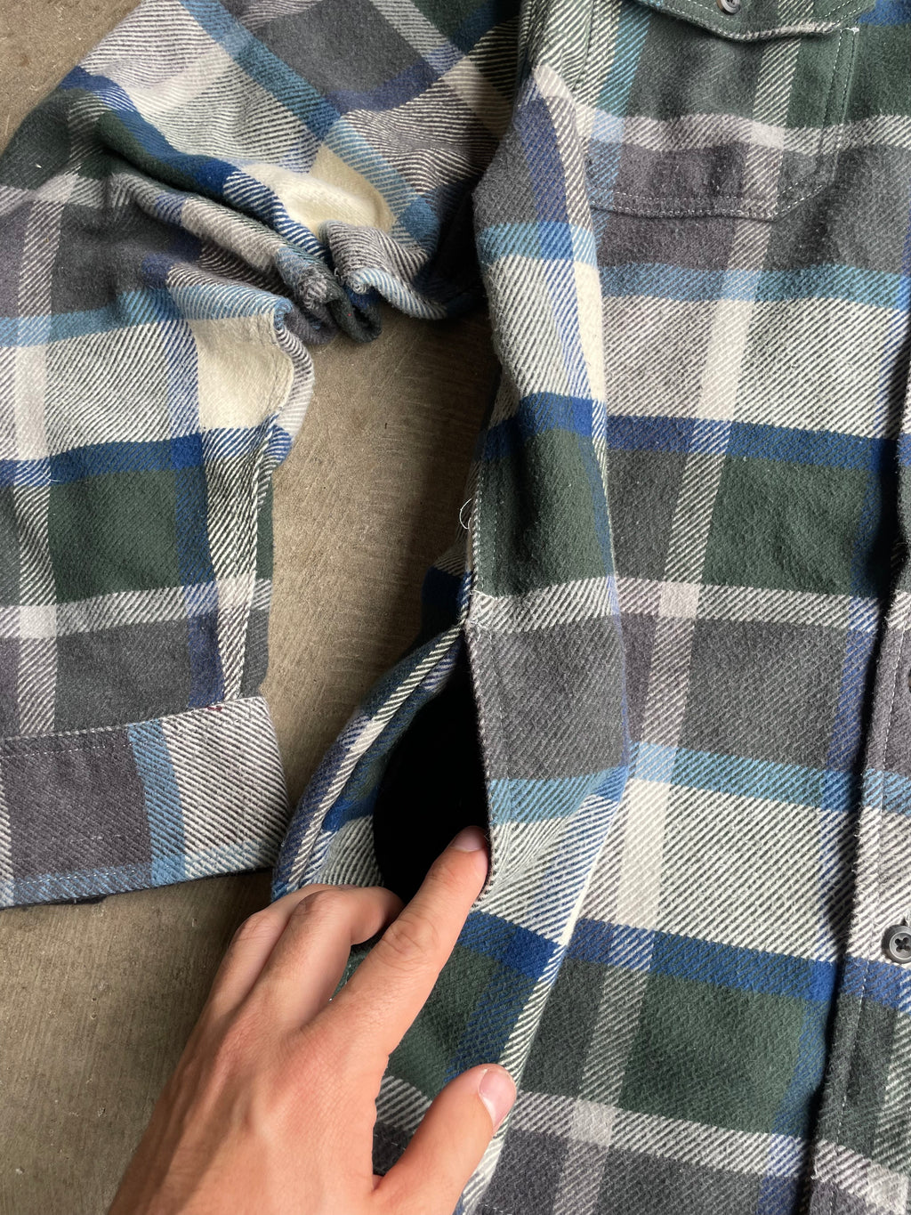 Green Plaid Orvis Thick Flannel Size XL