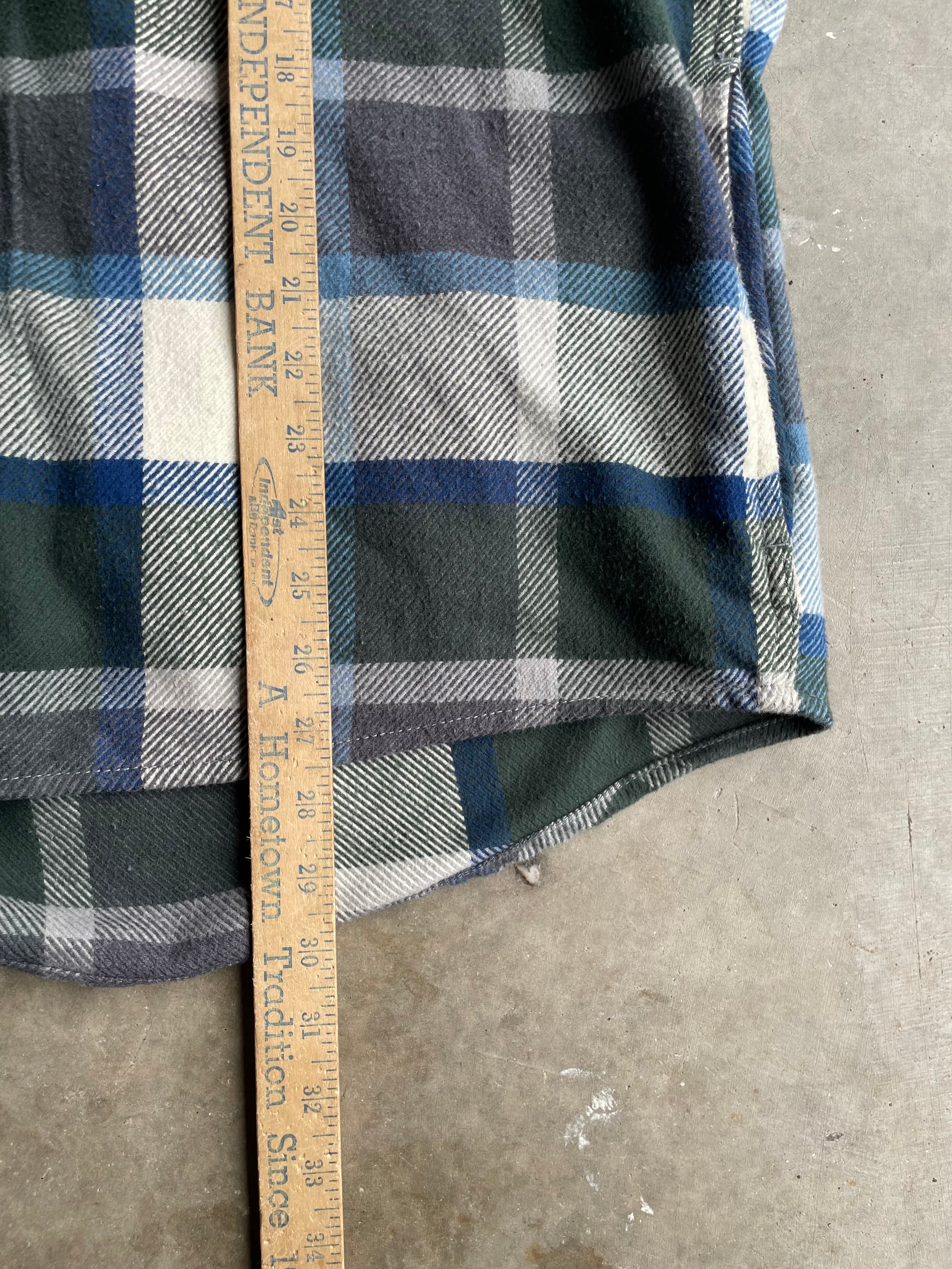 Green Plaid Orvis Thick Flannel Size XL