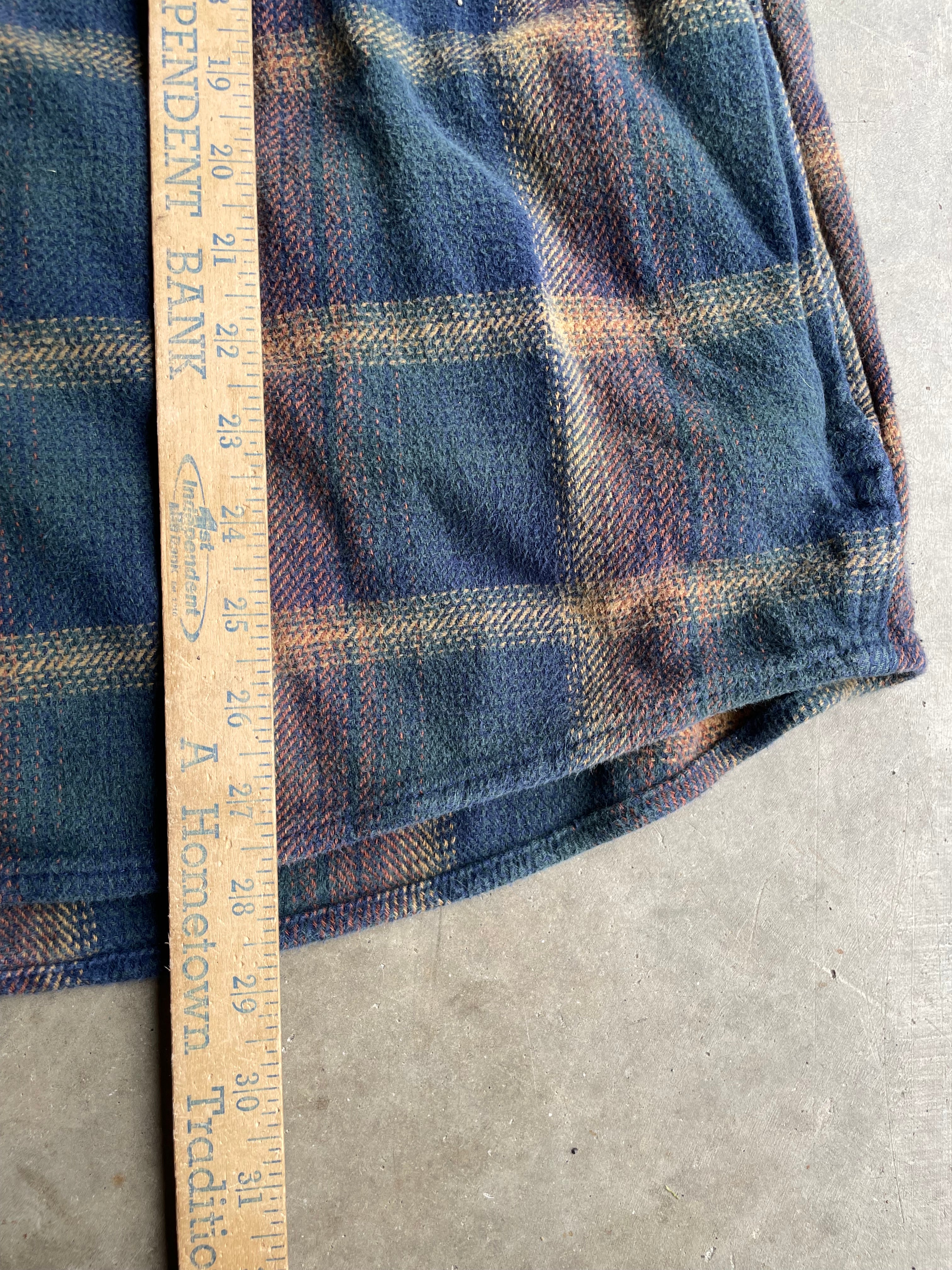 Blue Plaid Orvis Thick Flannel Size XL