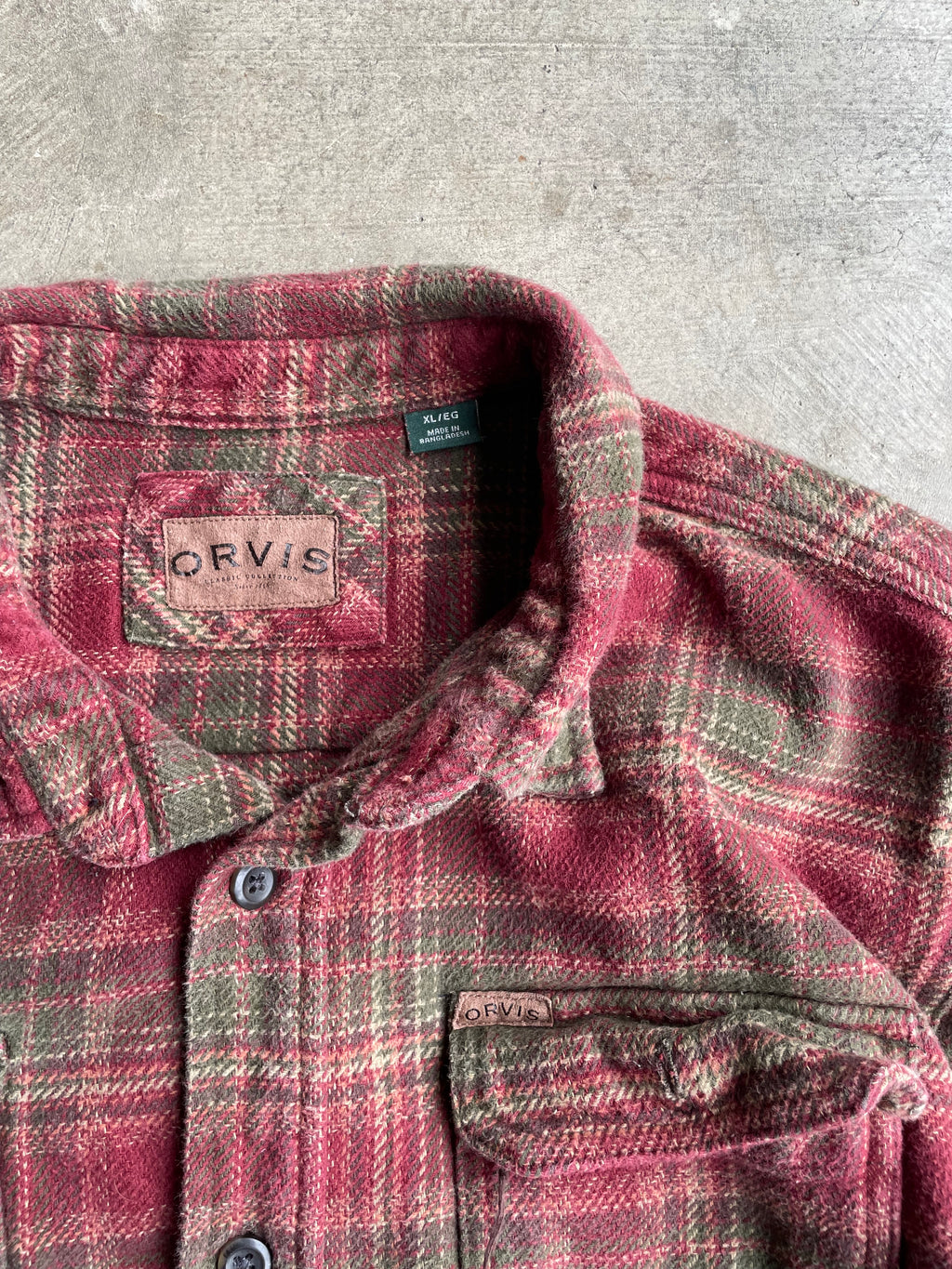 Red Plaid Orvis Thick Flannel