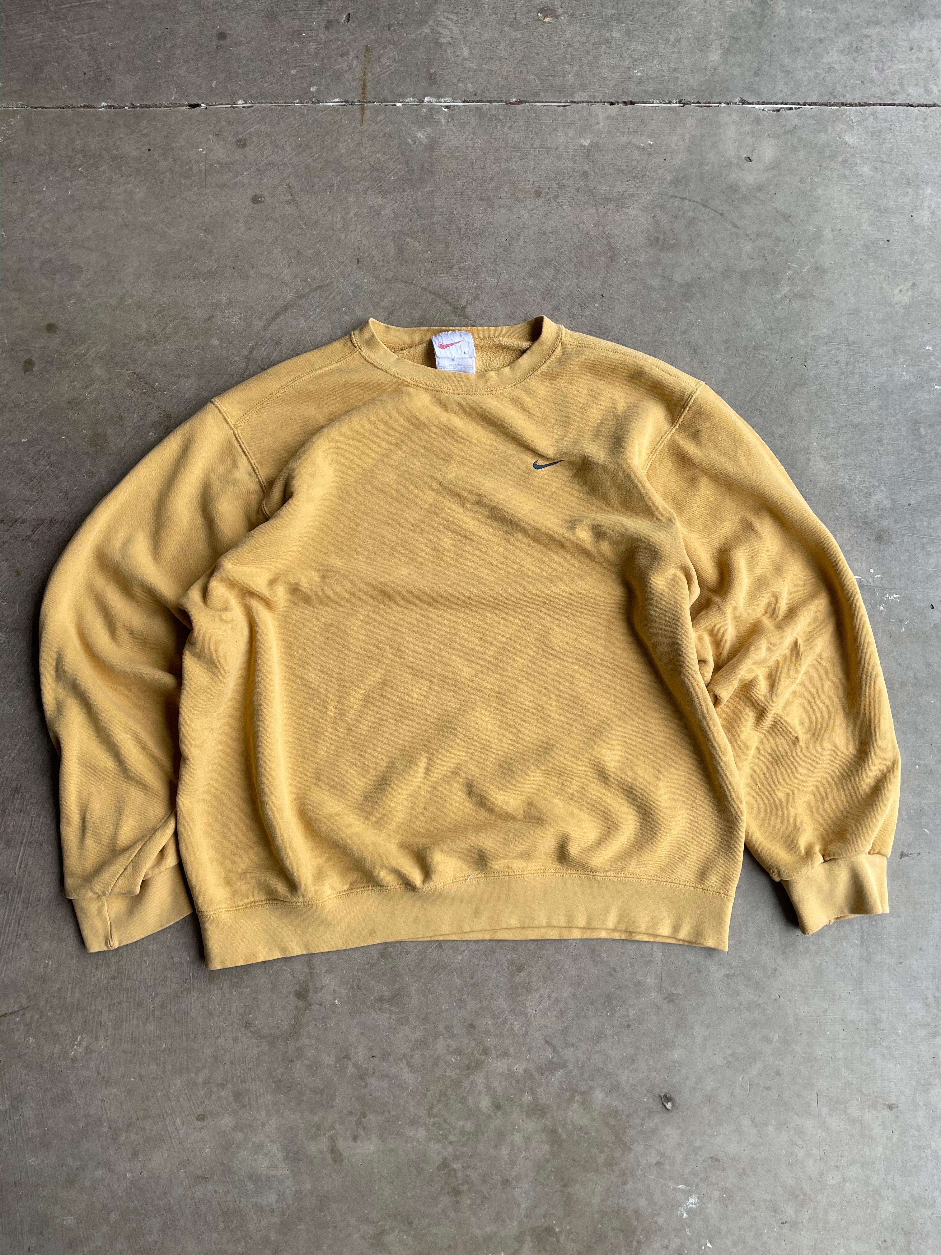 90s Nike Sweatshirt "Honey Yellow" Size L