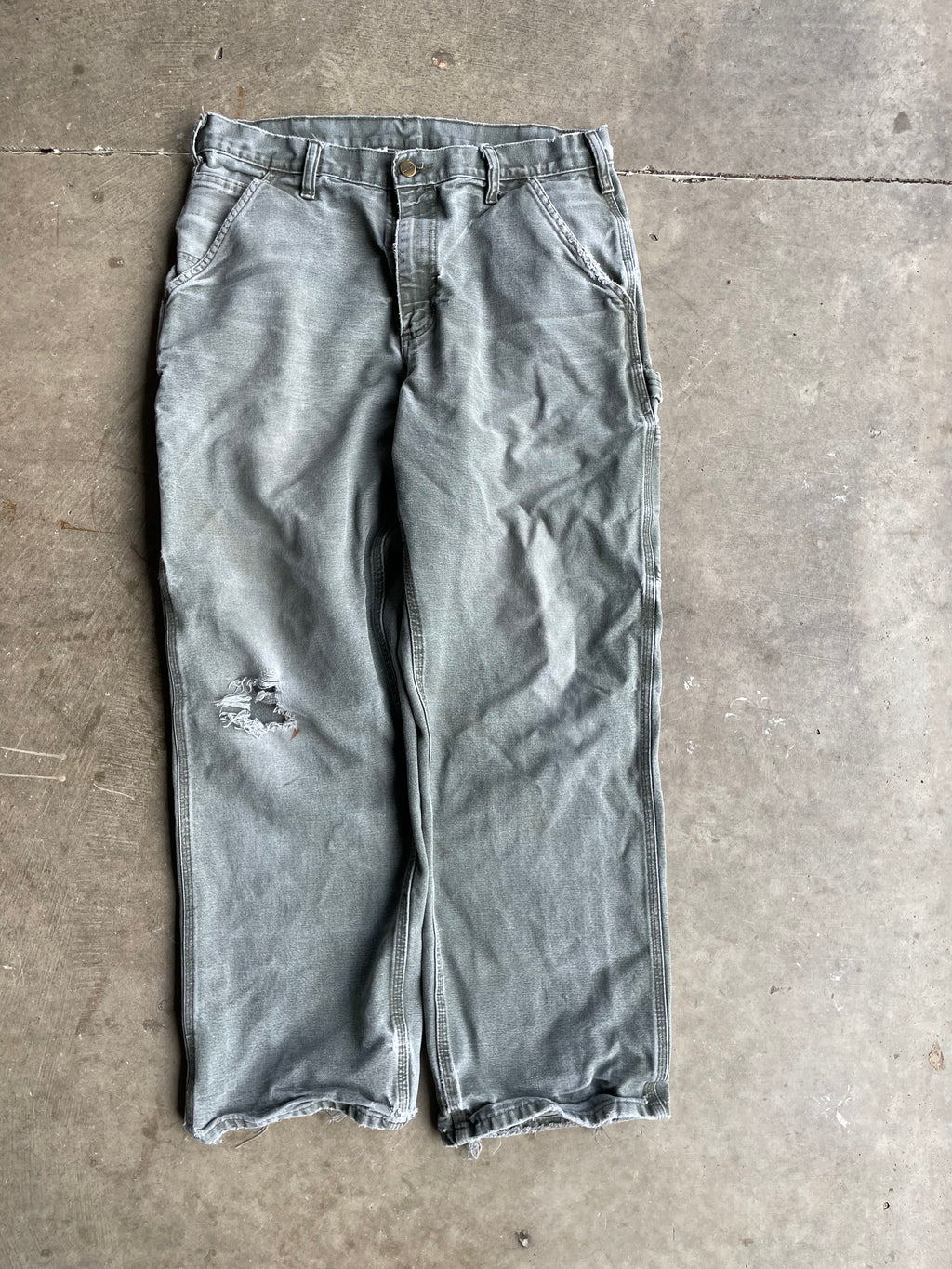 Super Faded Green Carhartt Pants Size 33x30