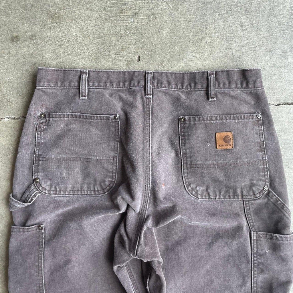 Brown Carhartt Double Knees  36x30 (Raw Hemmed)