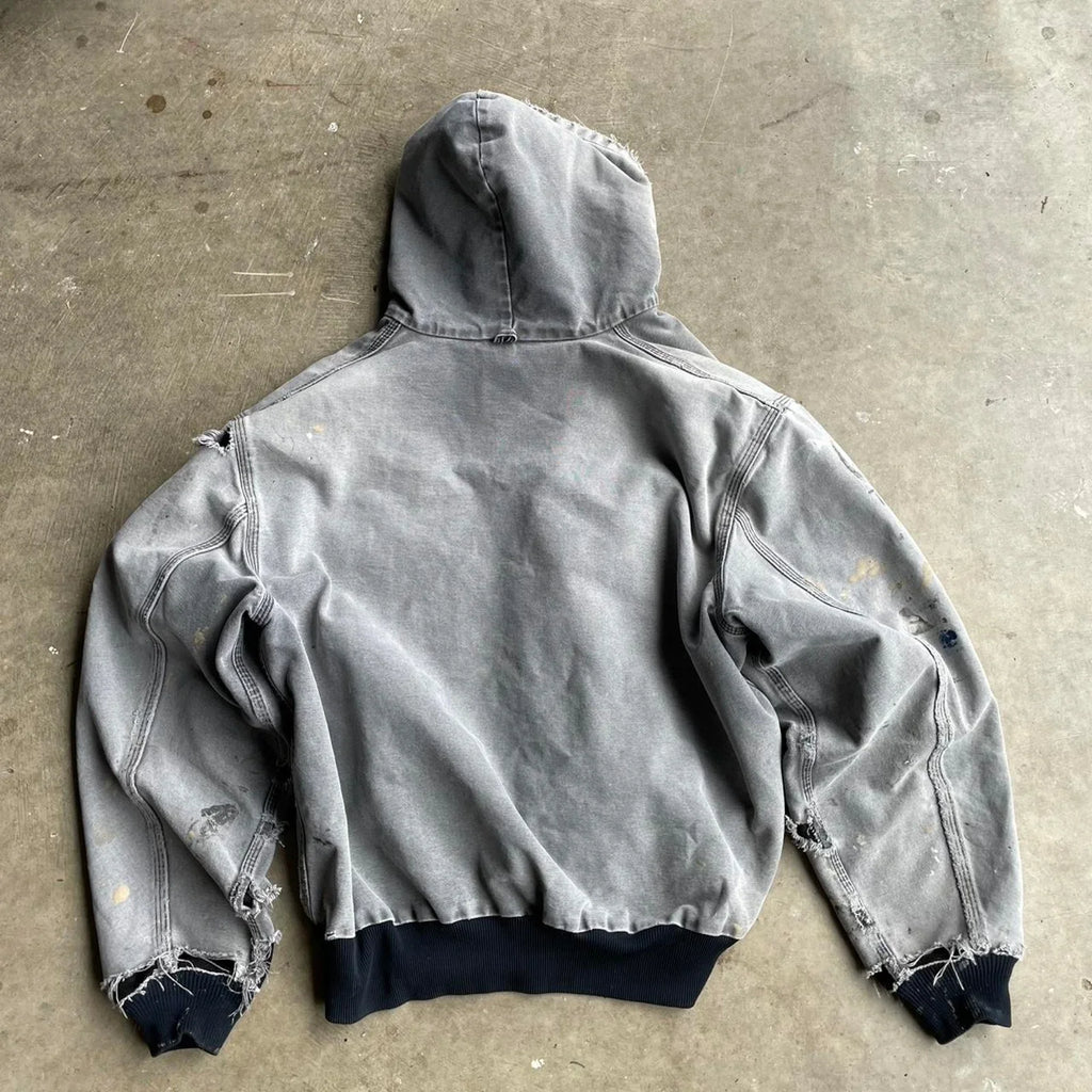 Carhartt Hooded Jacket Super Faded and Distressed - Fits like M