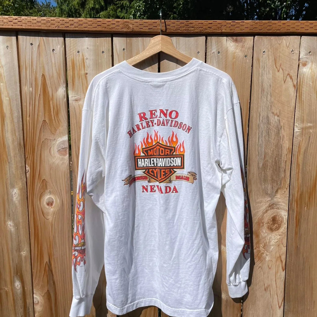 Harley Davidson Flame Sleeve Hits - Size XL