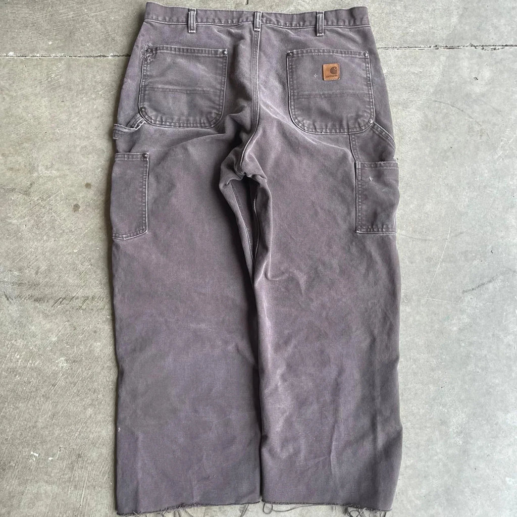 Brown Carhartt Double Knees  36x30 (Raw Hemmed)
