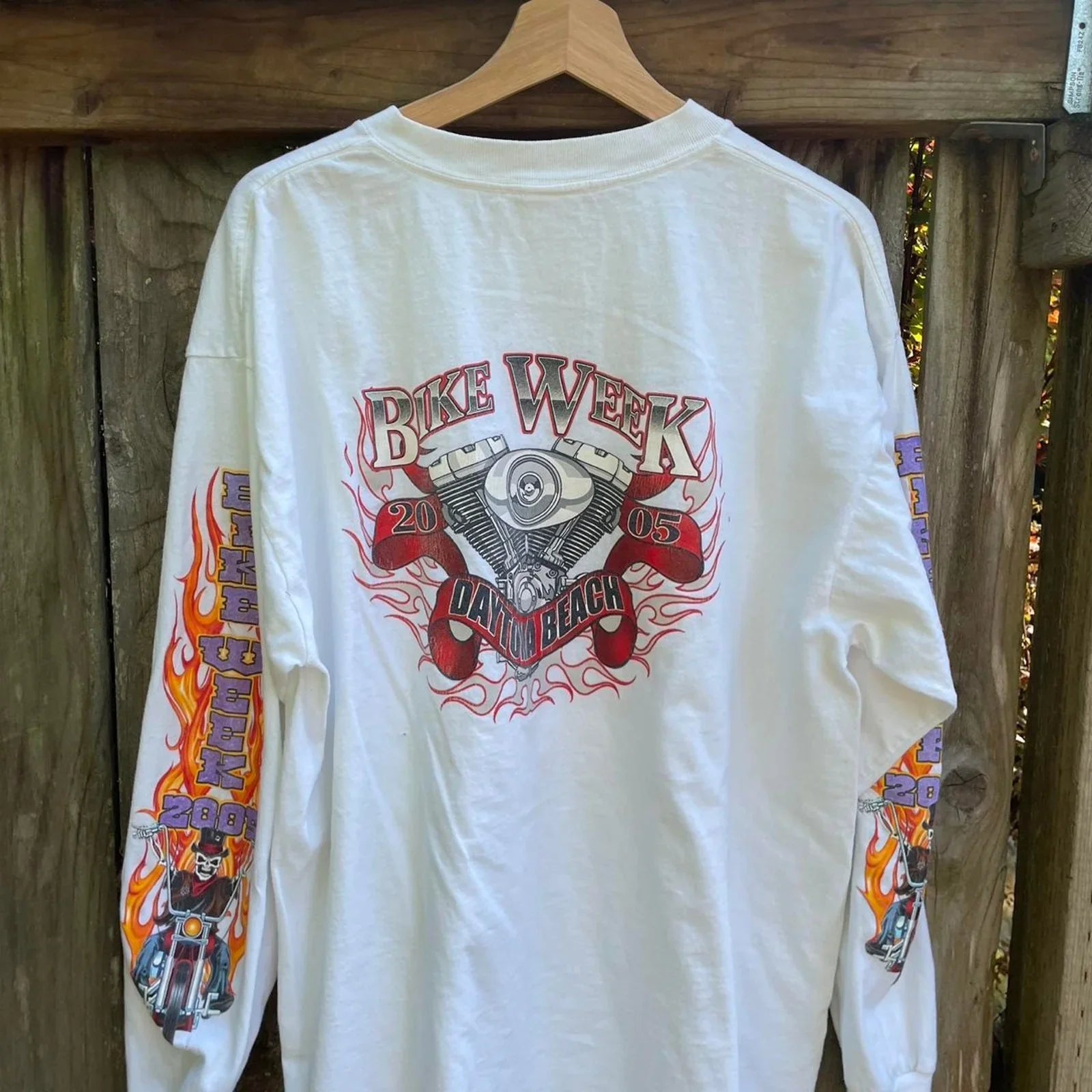Y2K Skull Flame Sleeve Hits Size XL