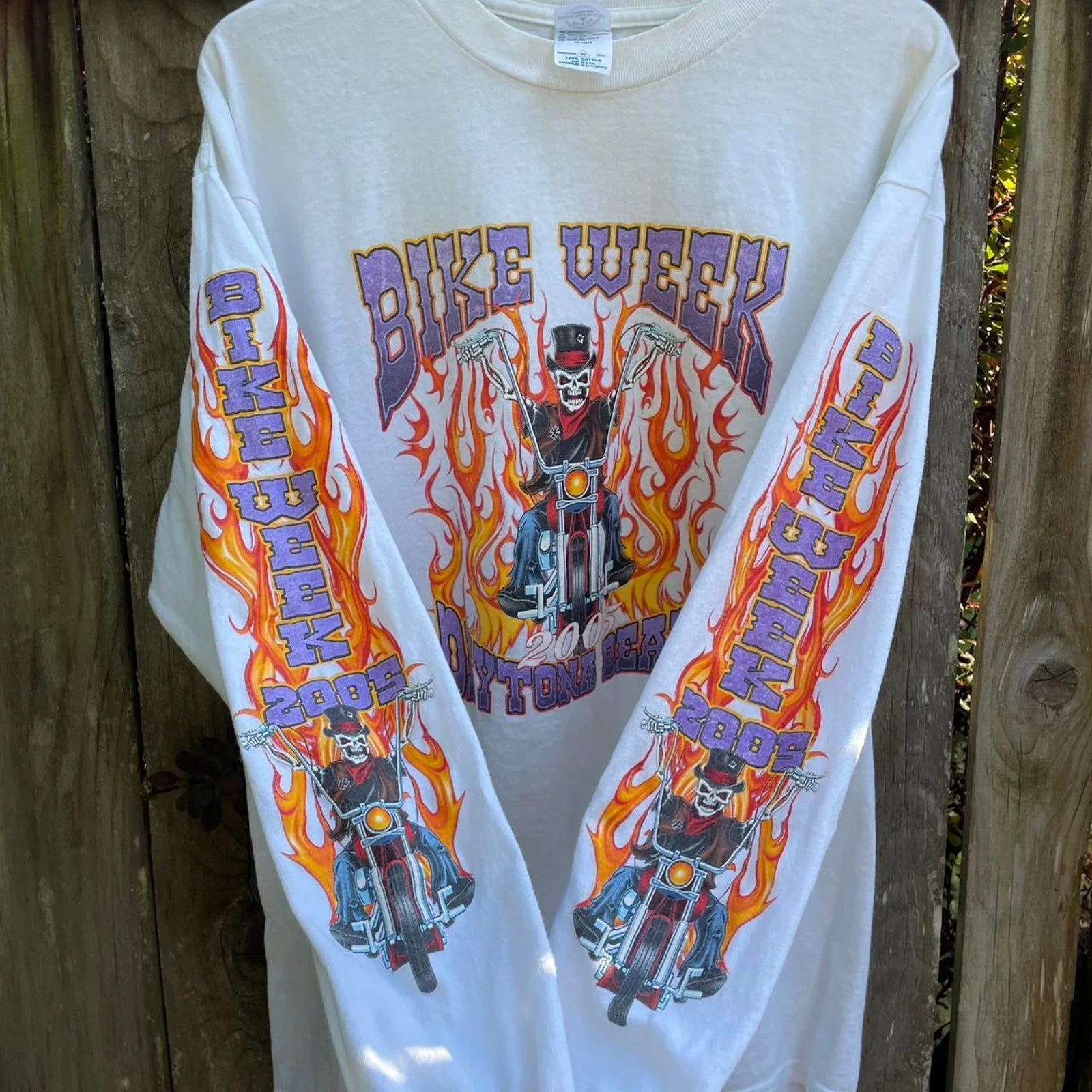 Y2K Skull Flame Sleeve Hits Size XL